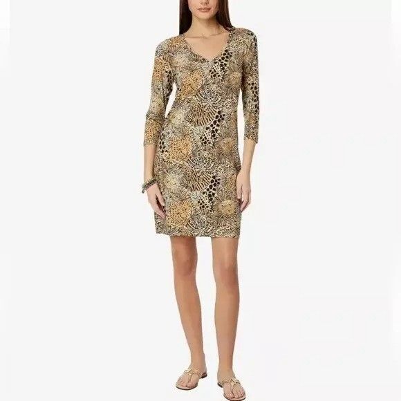 Lilly Pulitzer Tessa Tunic Mini Dress Animal Printed V Neck Cotton M NEW 282300 - Picture 7 of 13